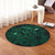 Hawaiian Turtle Hibiscus Plumeria Kanaka Polynesian Round Carpet Green - Soft Style - AH - Polynesian Pride