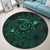 Hawaiian Turtle Hibiscus Plumeria Kanaka Polynesian Round Carpet Green - Soft Style - AH - Polynesian Pride