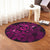 Hawaiian Turtle Hibiscus Plumeria Kanaka Polynesian Round Carpet Pink - Soft Style - AH - Polynesian Pride