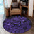 Hawaiian Turtle Hibiscus Plumeria Kanaka Polynesian Round Carpet Purple - Soft Style - AH - Polynesian Pride