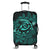 Hawaiian Turtle Hibiscus Plumeria Kanaka Polynesian Luggage Covers Turquoise - Soft Style - AH Black - Polynesian Pride