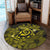 Hawaiian Turtle Hibiscus Plumeria Kanaka Polynesian Round Carpet Yellow - Soft Style - AH - Polynesian Pride