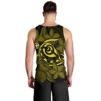 Hawaiian Turtle Hibiscus Plumeria Kanaka Polynesian Tank Top Yellow - Soft Style - AH - Polynesian Pride