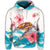 Hawaiian Turtle Hibiscus Waves Polynesian Hoodie - Polynesian Pride