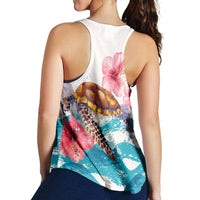 Hawaiian Turtle Hibiscus Waves Polynesian Racerback Tank - AH - Polynesian Pride