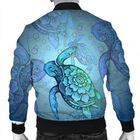 Hawaiian Turtle In The Sea Bubble Polynesian Bomber Jacket - AH - Polynesian Pride