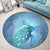 Hawaiian Turtle In The Sea Bubble Polynesian Round Carpet - AH - Polynesian Pride