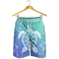 Hawaiian Turtle In The Sea Polynesian Men's Shorts - AH - Polynesian Pride