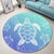 Hawaiian Turtle In The Sea Polynesian Round Carpet - AH - Polynesian Pride