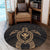 Hawaiian Turtle Kanaka Polynesian Round Carpet - Gold - AH - Polynesian Pride