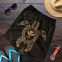 Hawaiian Turtle Kanaka Polynesian Men's Shorts - Gold - AH Art - Polynesian Pride