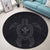 Hawaiian Turtle Kanaka Polynesian Round Carpet - Gray - AH - Polynesian Pride