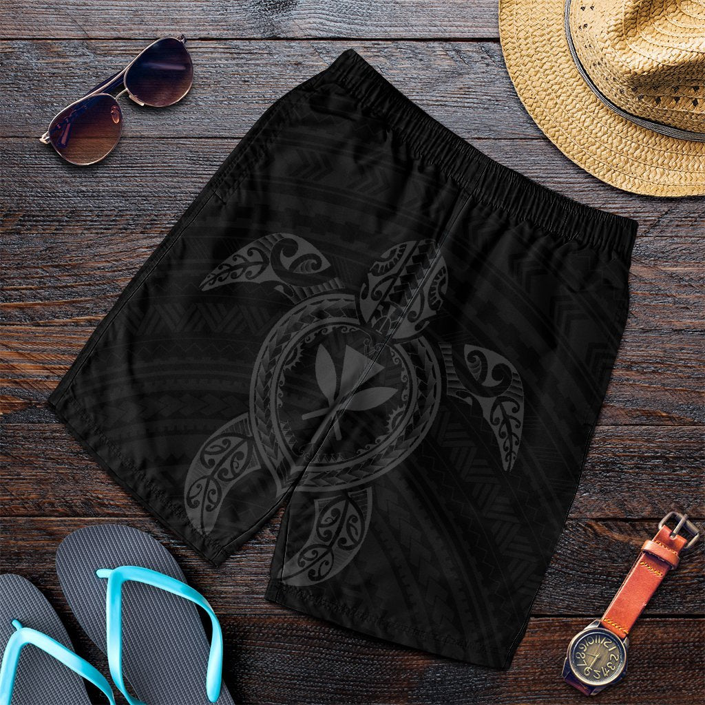 Hawaiian Turtle Kanaka Polynesian Men's Shorts - Gray - AH Art - Polynesian Pride