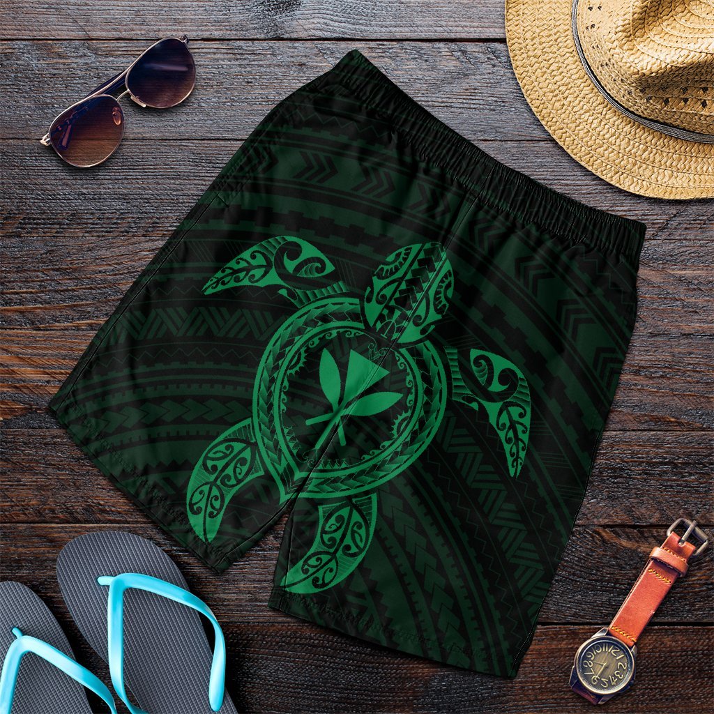 Hawaiian Turtle Kanaka Polynesian Men's Shorts - Green - AH Art - Polynesian Pride