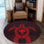 Hawaiian Turtle Kanaka Polynesian Round Carpet - Red - AH - Polynesian Pride