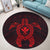 Hawaiian Turtle Kanaka Polynesian Round Carpet - Red - AH - Polynesian Pride