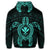 Hawaiian Turtle Kanaka Polynesian Hoodie Turquoise - Polynesian Pride