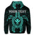 Custom Hawaiian Turtle Kanaka Polynesian Hoodie Turquoise - Polynesian Pride