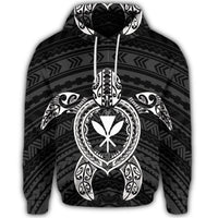 Hawaiian Turtle Kanaka Polynesian Hoodie White - Polynesian Pride