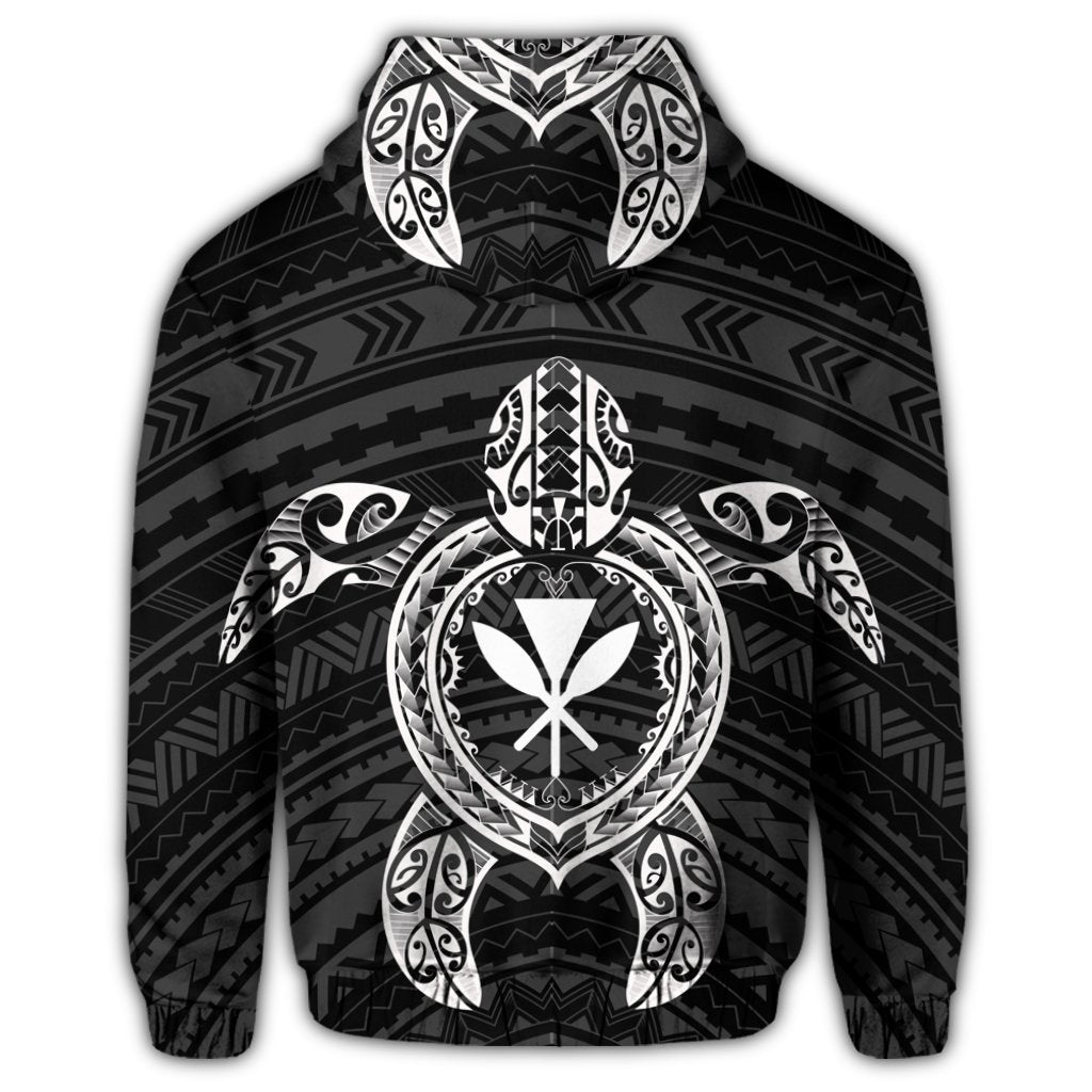 Hawaiian Turtle Kanaka Polynesian Hoodie White - Polynesian Pride