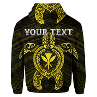 Custom Hawaiian Turtle Kanaka Polynesian Hoodie Yellow - Polynesian Pride