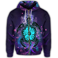 Hawaiian Turtle Mystery Polynesian Zip Hoodie - Polynesian Pride