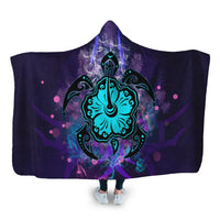 Hawaiian Turtle Mystery Polynesian Hooded Blanket - AH Hooded Blanket White - Polynesian Pride