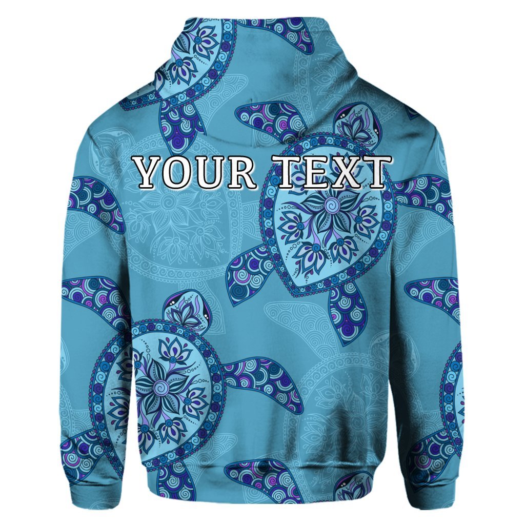 Custom Hawaiian Turtle Plumeria Hoodie - Polynesian Pride