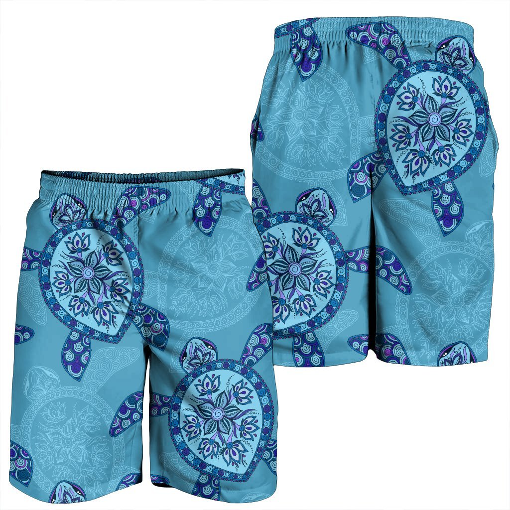 Hawaiian Turtle Plumeria Men's Shorts - AH - Polynesian Pride