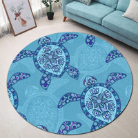 Hawaiian Turtle Plumeria Round Carpet - AH - Polynesian Pride