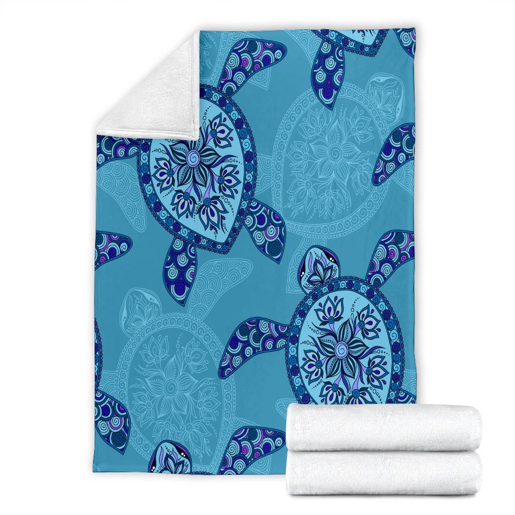 Hawaiian Turtle Plumeria Premium Blankets - AH - Polynesian Pride