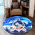 Hawaiian Turtle Plumeria Coconut Tree Polynesian Round Carpet Blue - AH - Polynesian Pride