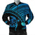 Hawaiian Turtle Plumeria Kakau Polynesian Quilt Bomber Jacket Blue AH Black Unisex - Polynesian Pride