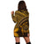 Hawaiian Turtle Plumeria Kakau Polynesian Quilt Hoodie Dress Neo Brown AH - Polynesian Pride