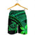 Hawaiian Turtle Plumeria Kakau Polynesian Quilt Men's Shorts Neo Green AH - Polynesian Pride