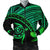 Hawaiian Turtle Plumeria Kakau Polynesian Quilt Bomber Jacket Neo Green AH Black Unisex - Polynesian Pride