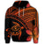 Hawaiian Turtle Plumeria Kakau Polynesian Quilt Hoodie Neo Orange - Polynesian Pride