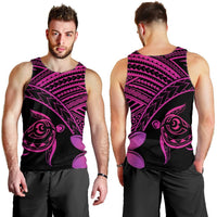 Hawaiian Turtle Plumeria Kakau Polynesian Quilt Tank Top Neo Pink AH - Polynesian Pride