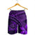 Hawaiian Turtle Plumeria Kakau Polynesian Quilt Men's Shorts Neo Purple AH - Polynesian Pride