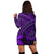 Hawaiian Turtle Plumeria Kakau Polynesian Quilt Hoodie Dress Neo Purple AH - Polynesian Pride