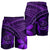 Hawaiian Turtle Plumeria Kakau Polynesian Quilt Men's Shorts Neo Purple AH - Polynesian Pride