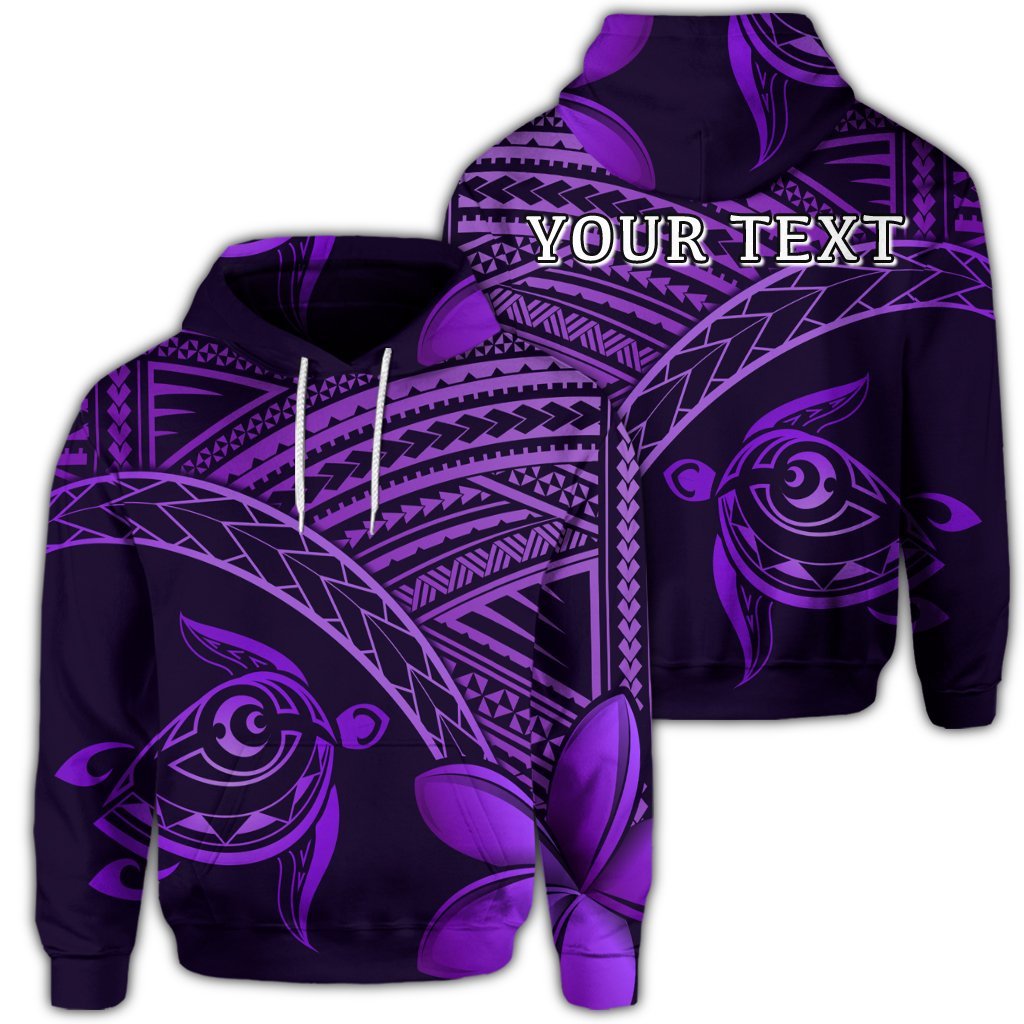 Custom Hawaiian Turtle Plumeria Kakau Polynesian Quilt Hoodie Neo Purple Unisex Art - Polynesian Pride