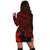 Hawaiian Turtle Plumeria Kakau Polynesian Quilt Hoodie Dress Neo Red AH - Polynesian Pride