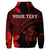 Custom Hawaiian Turtle Plumeria Kakau Polynesian Quilt Hoodie Neo Red - Polynesian Pride