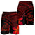 Hawaiian Turtle Plumeria Kakau Polynesian Quilt Men's Shorts Neo Red AH - Polynesian Pride