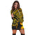 Hawaiian Turtle Plumeria Kakau Polynesian Quilt Hoodie Dress Neo Yellow AH - Polynesian Pride