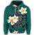 Hawaiian Turtle Plumeria Polynesian Hoodie Mint - Polynesian Pride