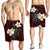 Hawaiian Turtle Plumeria Polynesian Men's Shorts Red - AH - Polynesian Pride