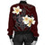 Hawaiian Turtle Plumeria Polynesian Bomber Jacket Red - AH - Polynesian Pride