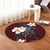 Hawaiian Turtle Plumeria Polynesian Round Carpet Red - AH - Polynesian Pride